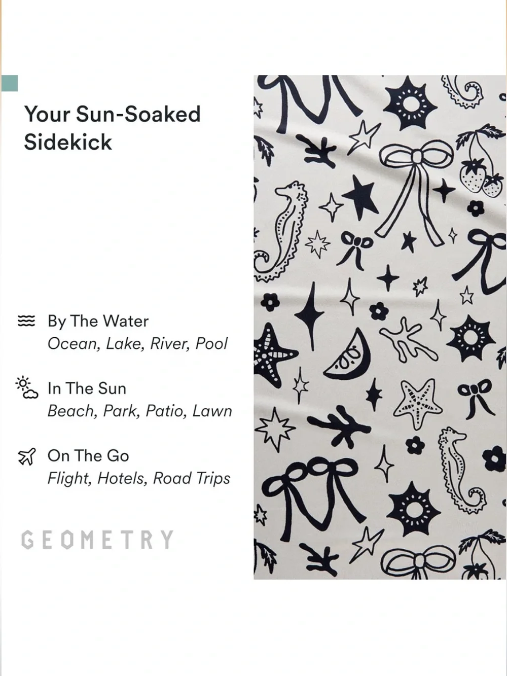 🌊 GEOMETRY Micro-Loop Beach Towel – Quick-Dry, Sand-Resistant (Earth & Sea)